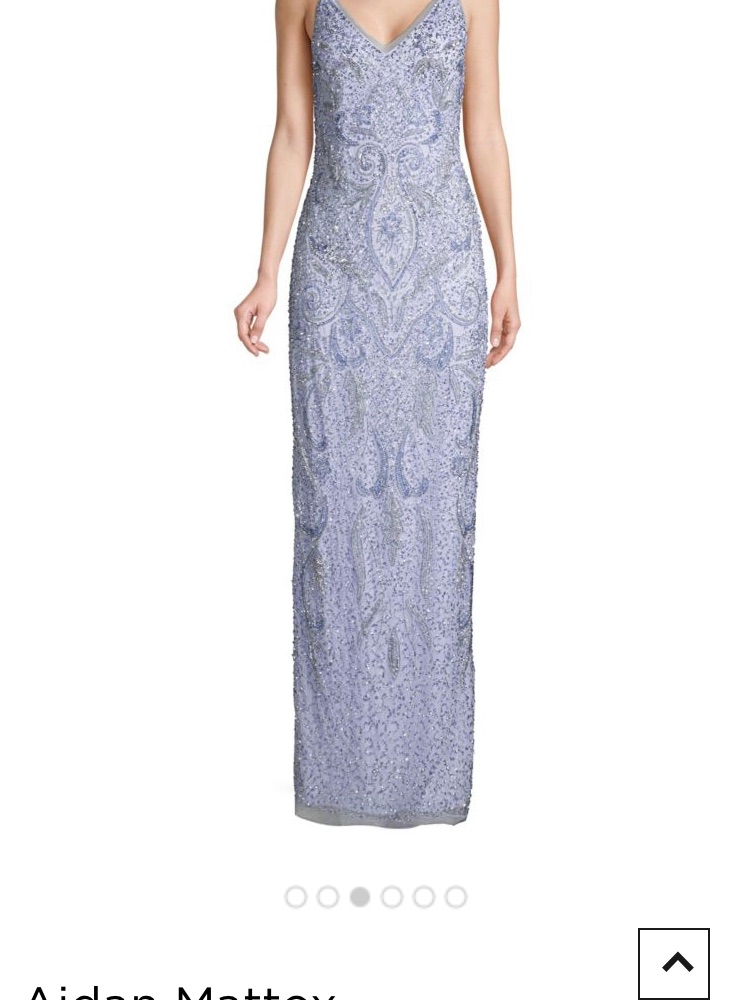 3 Aidan Mattox Sequin Beaded Vneck Maxi Gowns : Baby Blue, Pink, And Navy